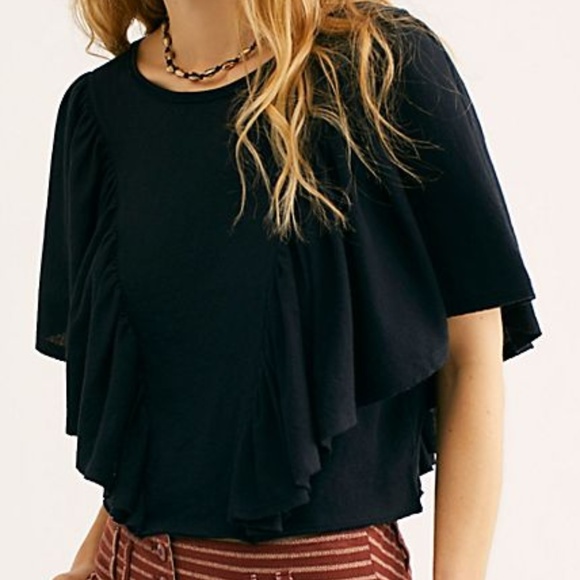 Free People Tops - Free People Black Mayfair Top